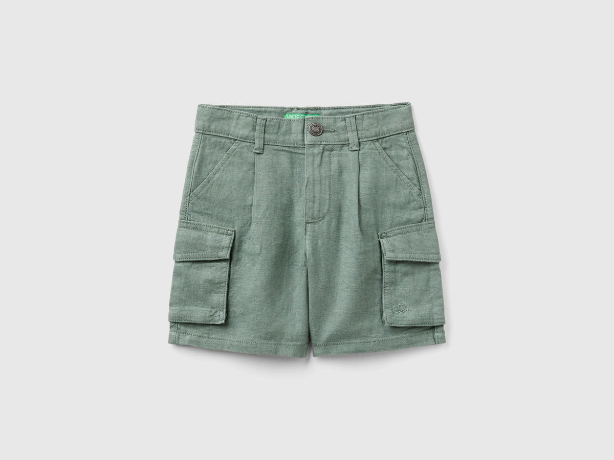 Bermuda cargo in misto lino