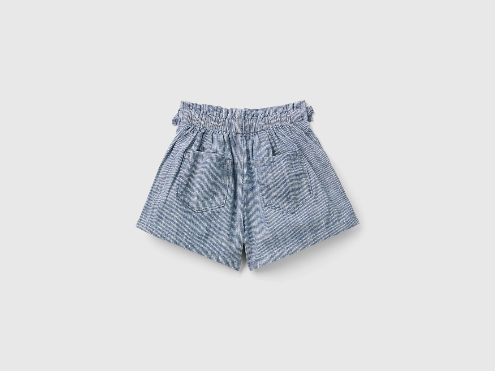 Shorts paperbag in chambray da bimba blu 2 | Benetton Outlet