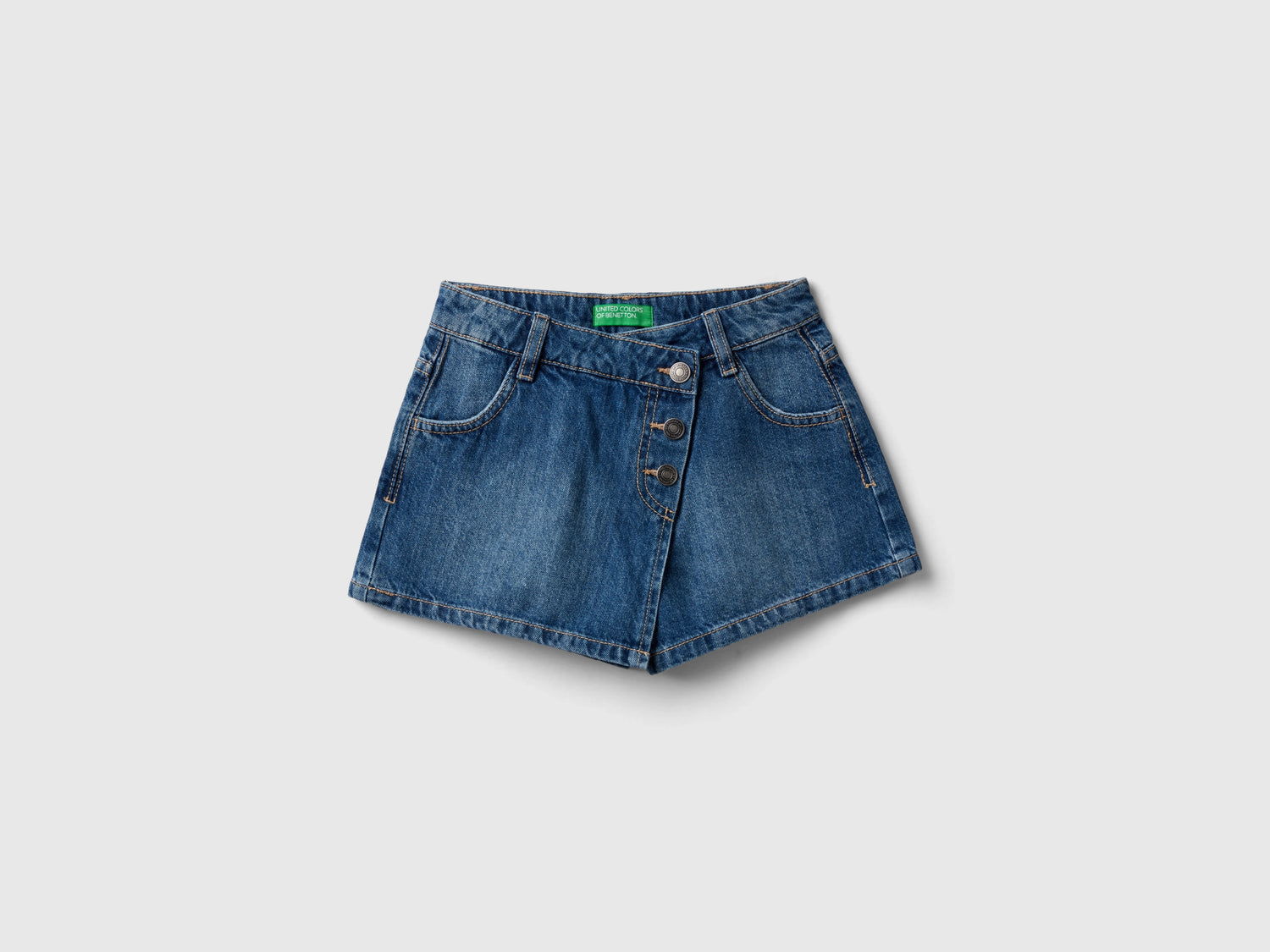 Gonna pantalone di jeans da bambina blu scuro | Benetton Outlet