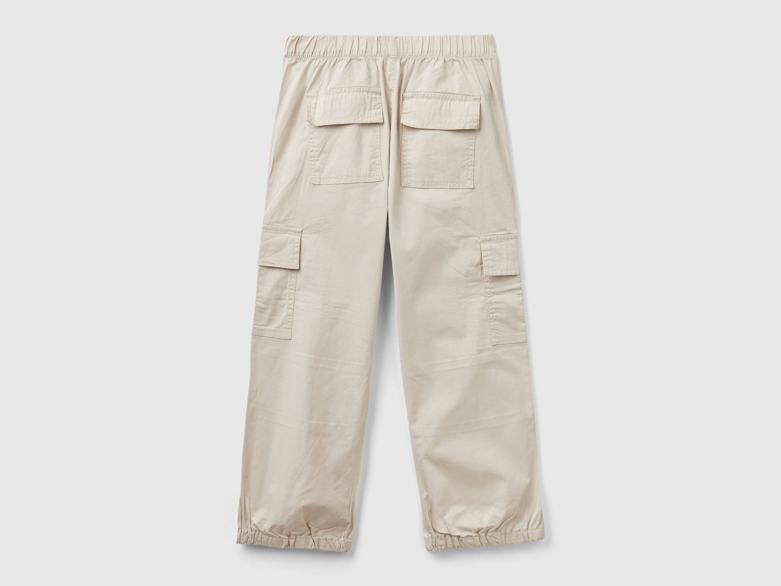 Pantaloni cargo in cotone stretch da bambina beige 2 | Benetton Outlet