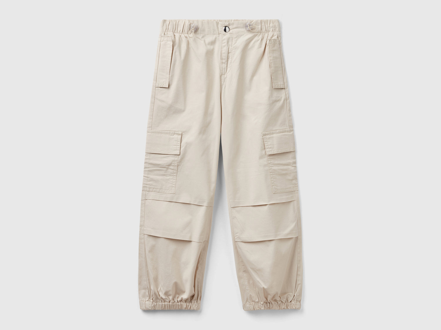 Stretch Cotton Cargo Pants da bambina beige | Benetton Outlet