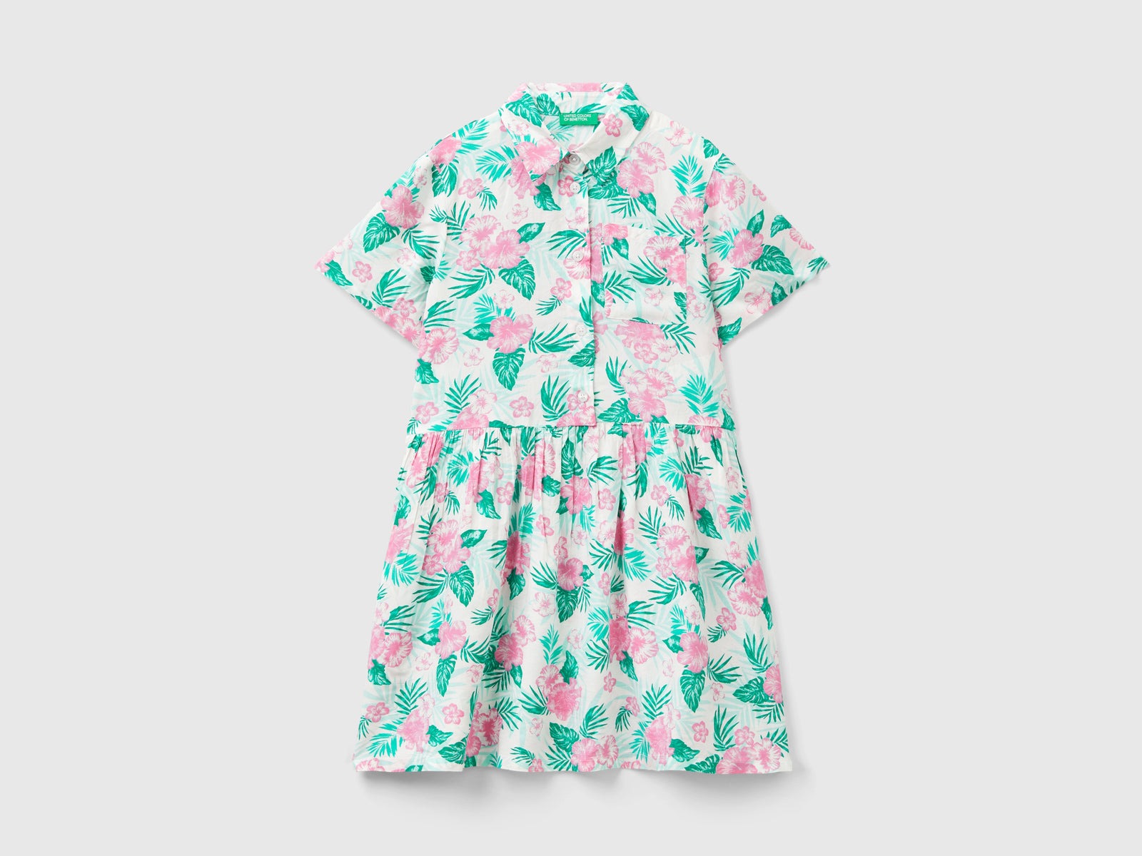 Chemisier a fiori da bambina multi-color | Benetton Outlet