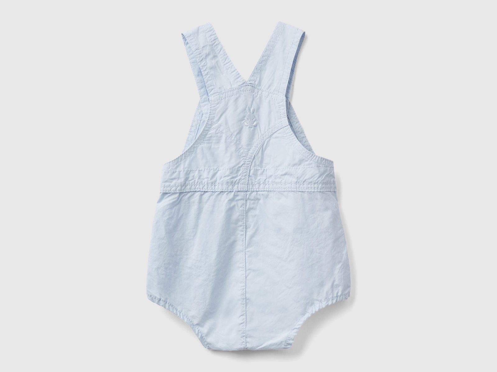 Pagliaccetto salopette in 100% cotone da neonato celeste 2 | Benetton Outlet