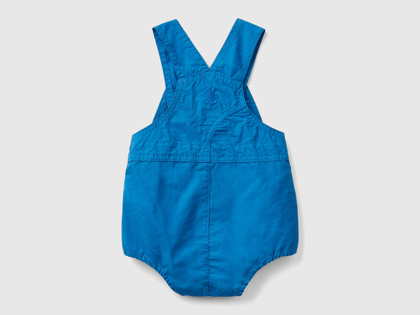 Pagliaccetto salopette in 100% cotone da neonato blu 2 | Benetton Outlet