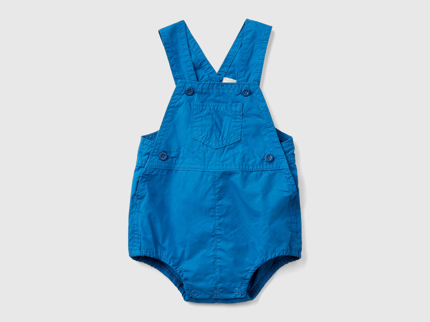 Pagliaccetto salopette in 100% cotone da neonato blu | Benetton Outlet