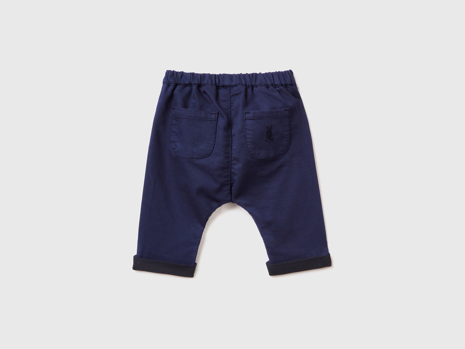 Pantaloni in misto cotone stretch da neonato blu scuro 2 | Benetton Outlet
