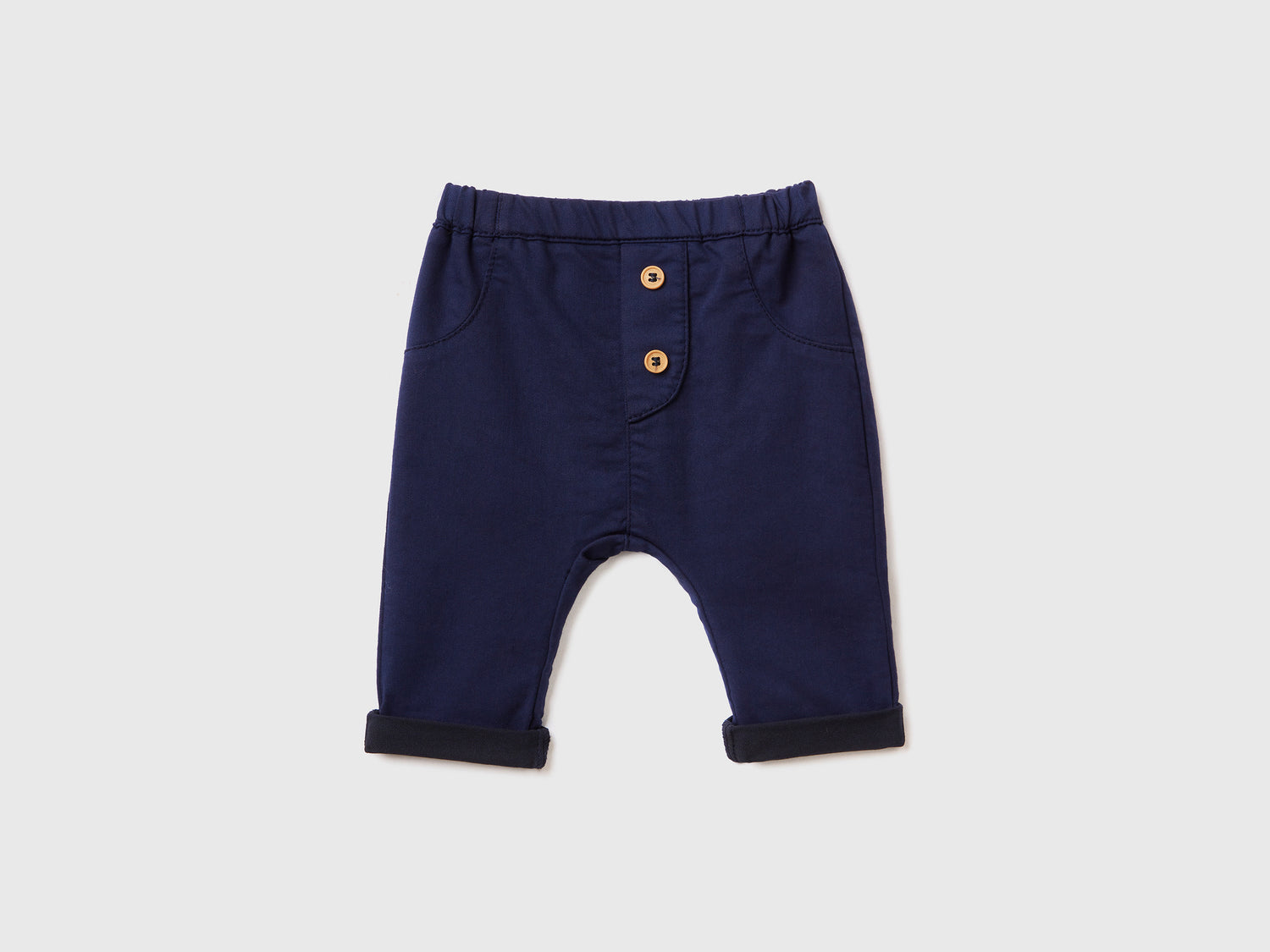 Pantalones de mezcla de algodón elástico da neonato blu scuro | Benetton Outlet