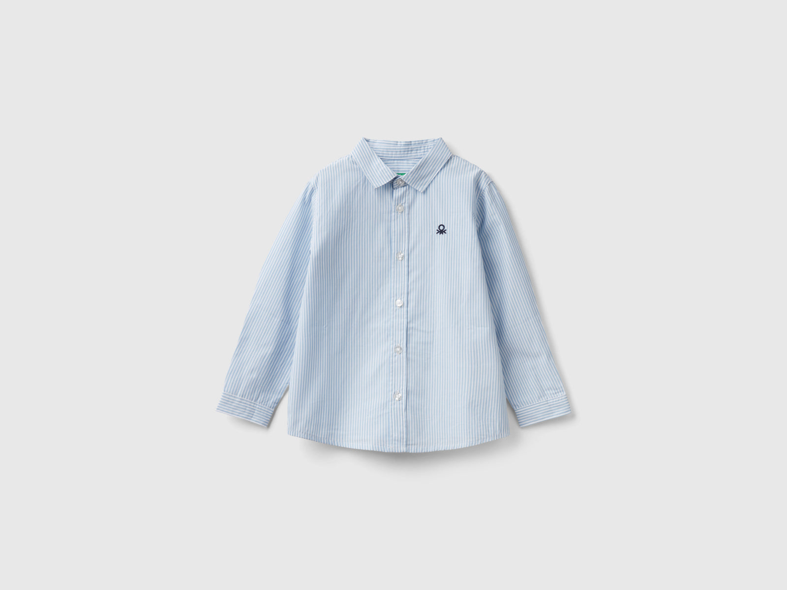 Camicia in puro cotone da bimbo azzurro | Benetton Outlet