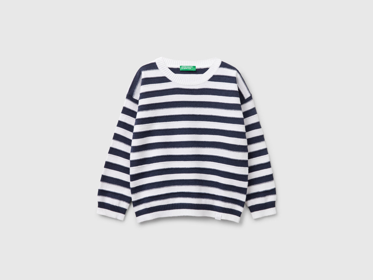 Maglia a righe in misto cotone