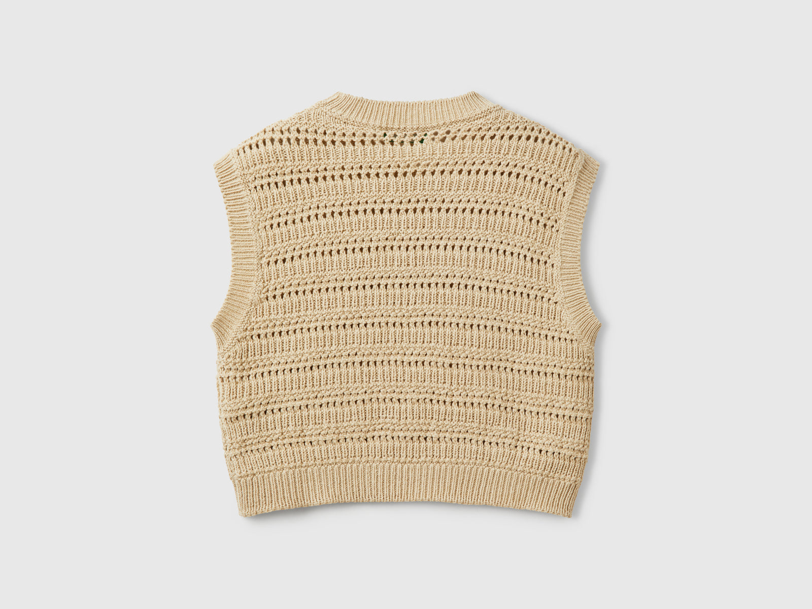 Gilet lavorato da bambina beige 2 | Benetton Outlet