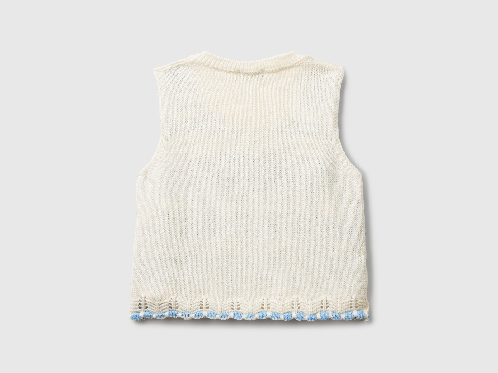 Top in maglia lavorato da bimba vaniglia 2 | Benetton Outlet