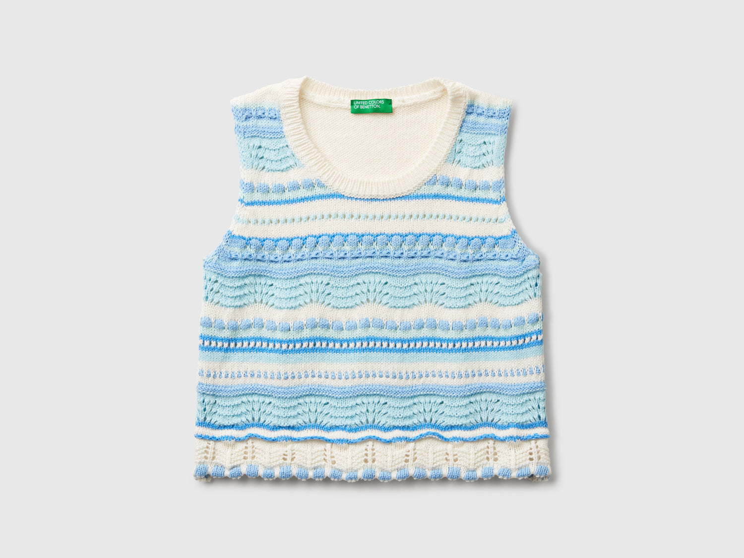 Top in maglia lavorato da bimba vaniglia | Benetton Outlet