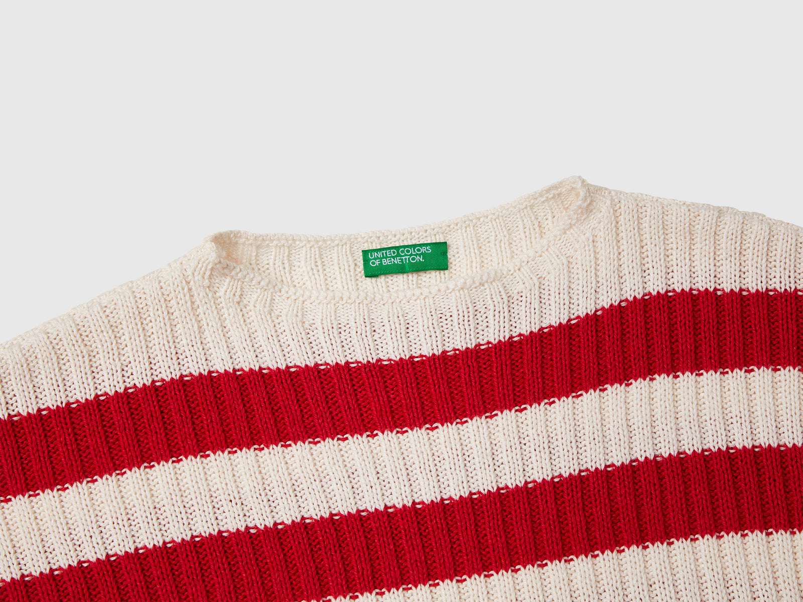 Maglia a righe bicolor da bambina rosso 3 | Benetton Outlet