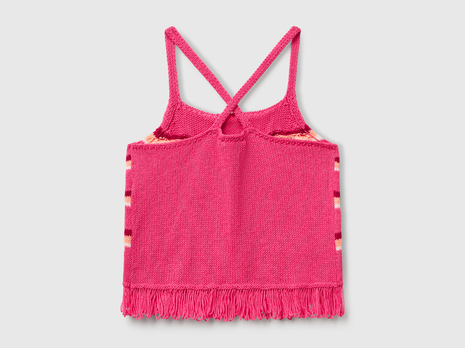 Top in punto crochet da bambina rosa 2 | Benetton Outlet