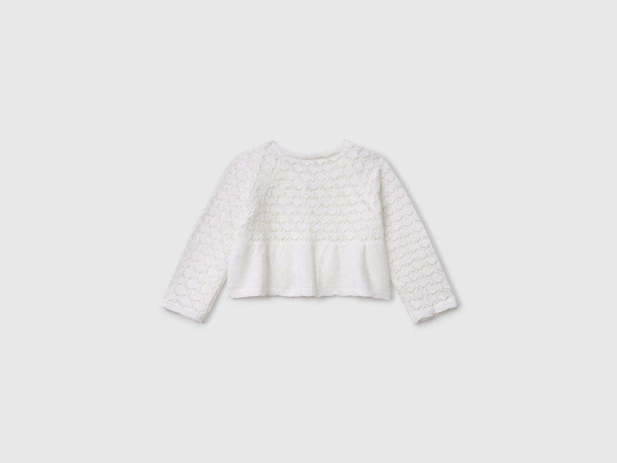 Cardigan lavorato in misto lino