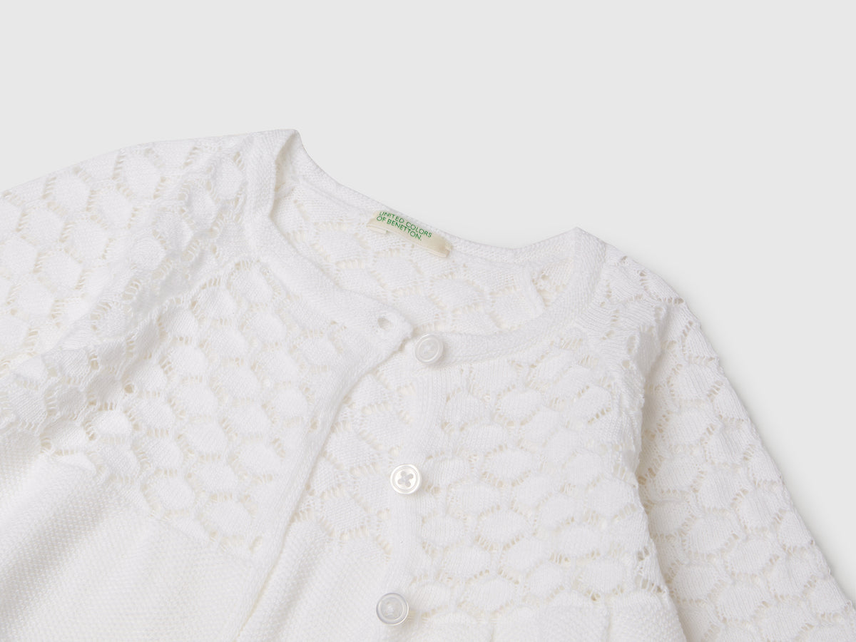 Cardigan lavorato in misto lino