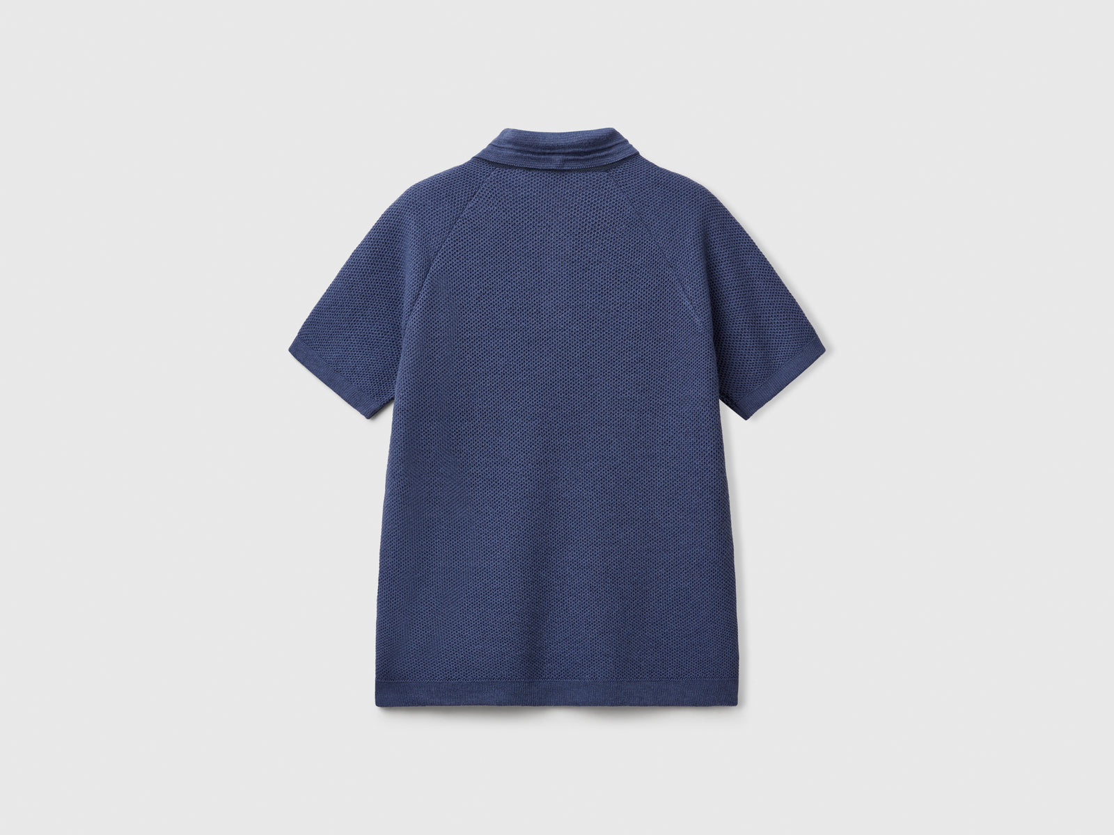 Polo a manica corta in misto lino da bambino avio 2 | Benetton Outlet