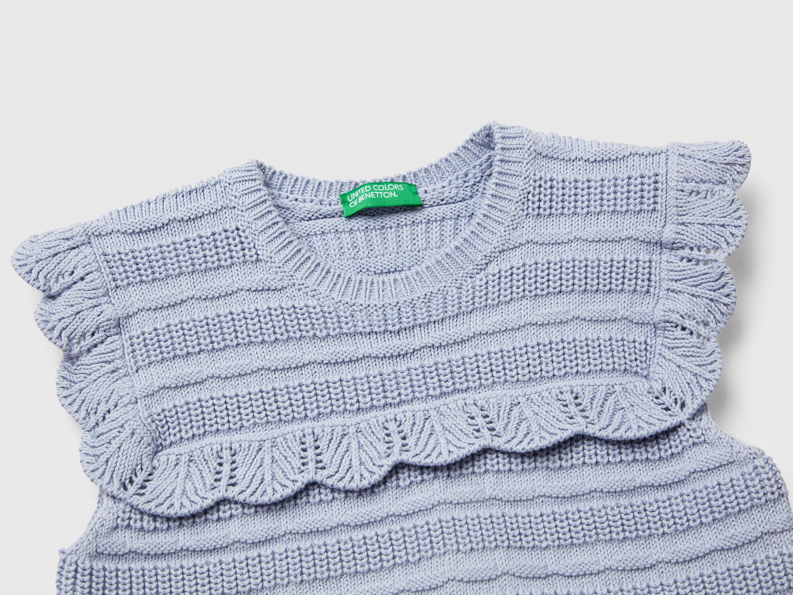 Gilet con balza da bimba pervinca 3 | Benetton Outlet
