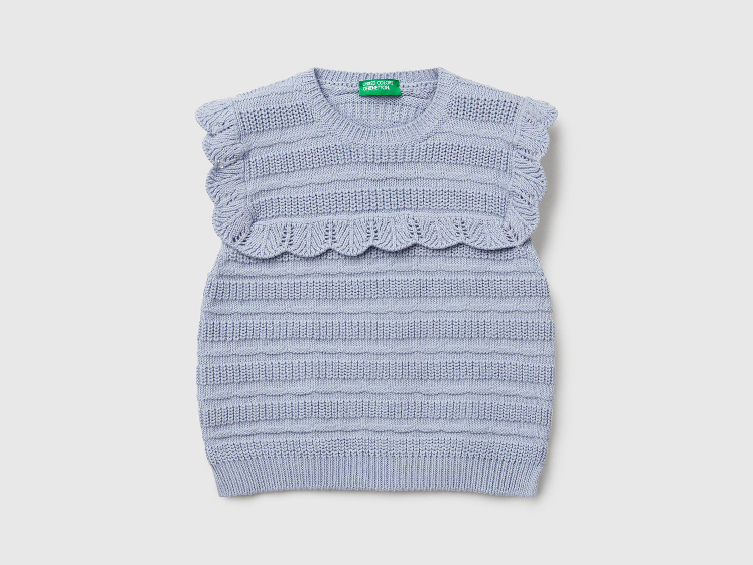 Gilet con balza da bimba pervinca | Benetton Outlet