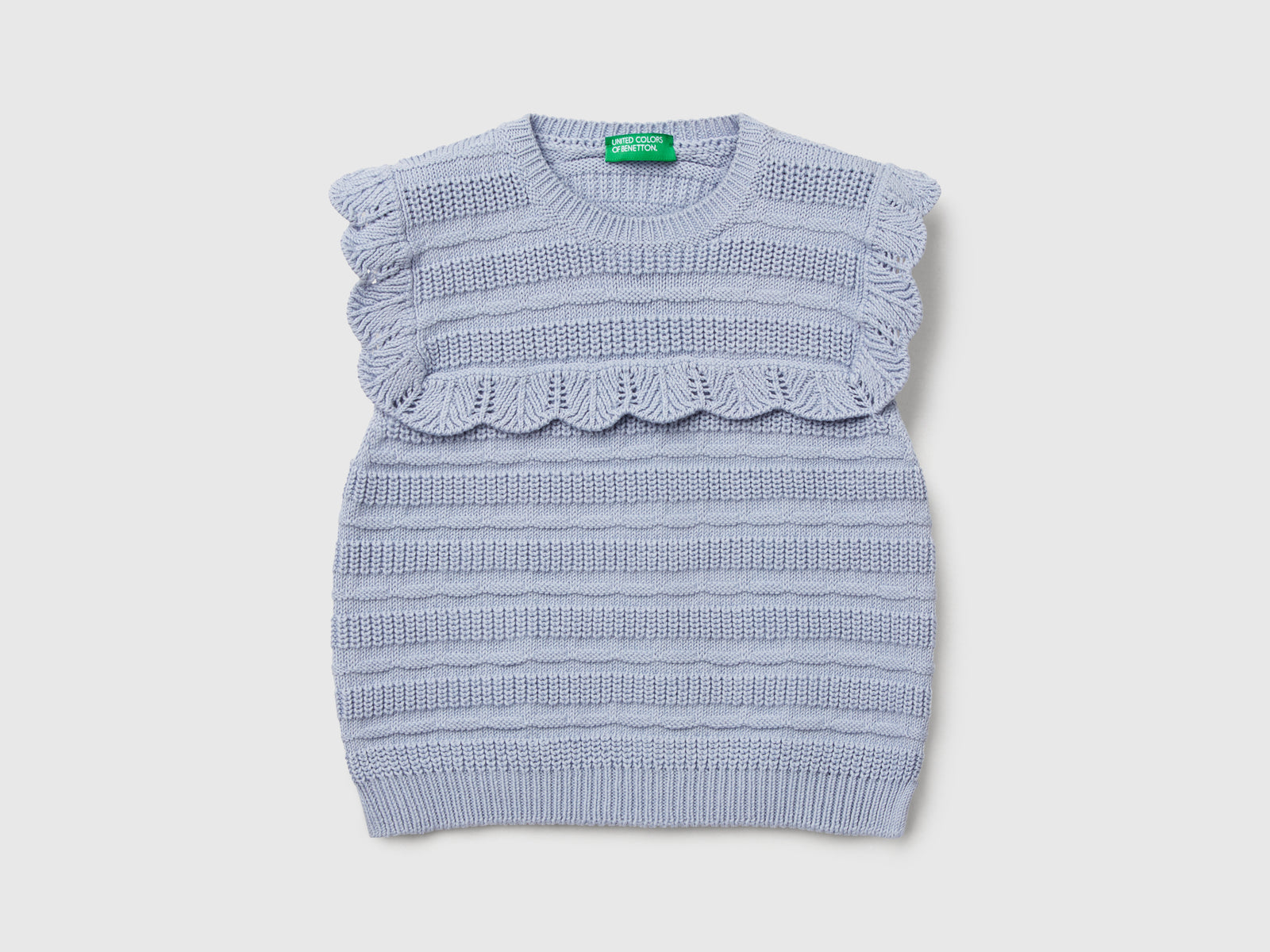 Gilet con balza da bimba pervinca | Benetton Outlet