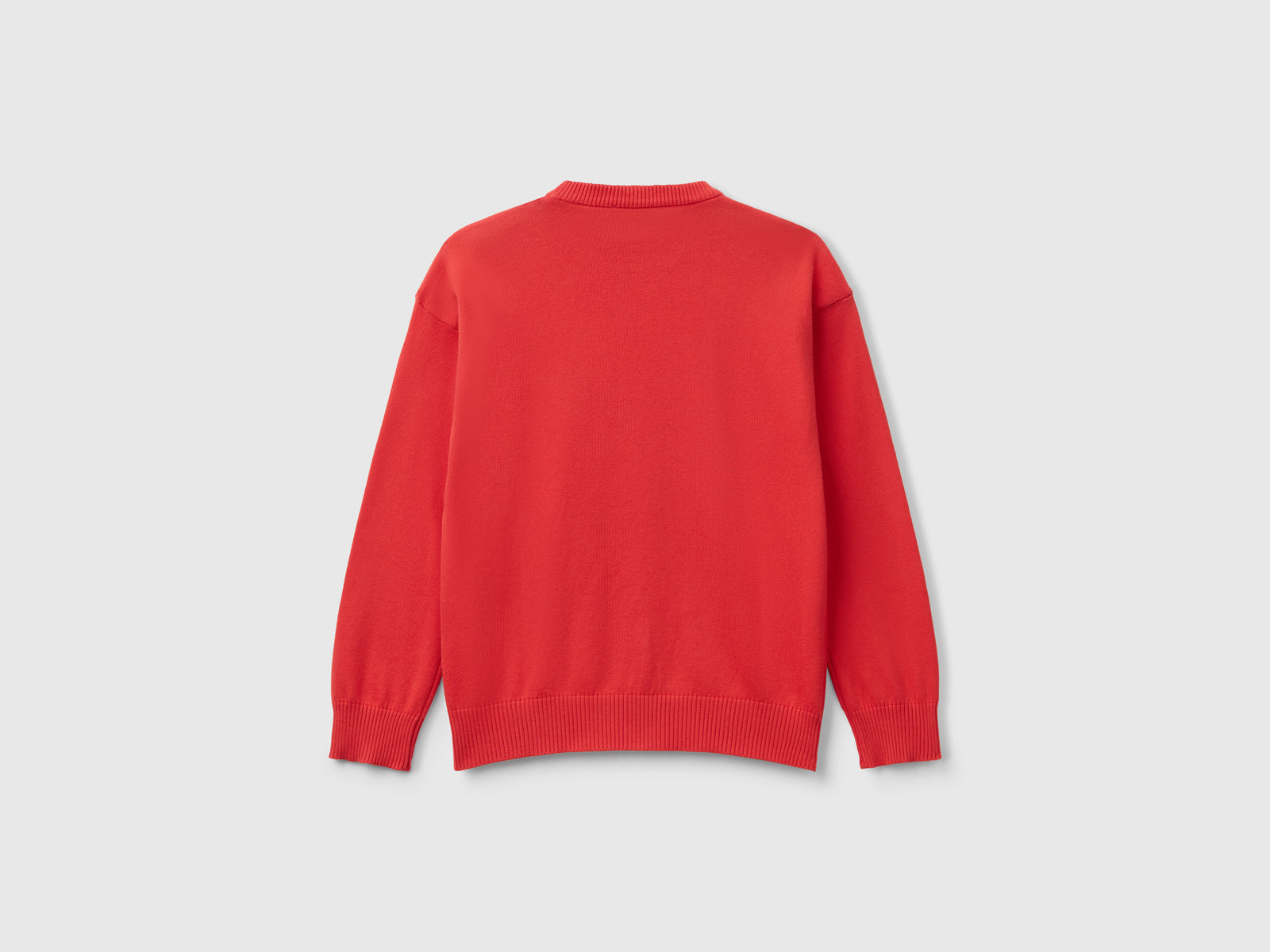 Maglioncino in puro cotone con logo da bambino rosso 2 | Benetton Outlet