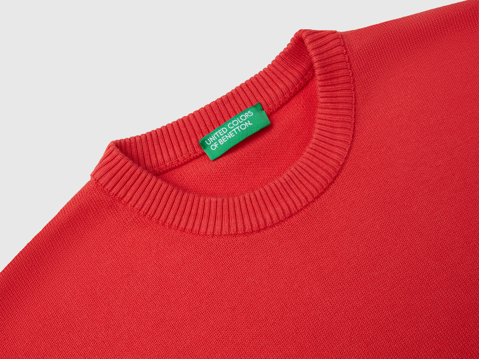Maglioncino in puro cotone con logo da bambino rosso 3 | Benetton Outlet