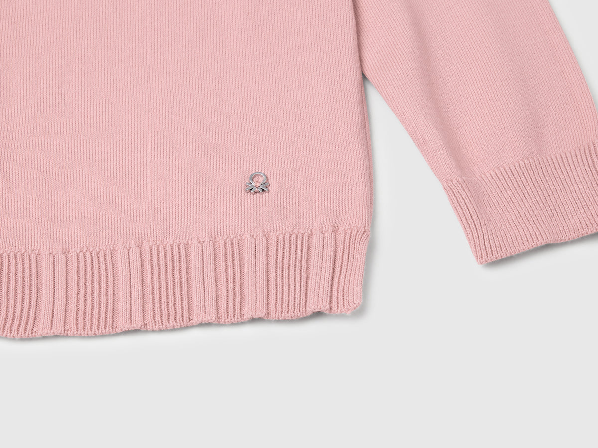 Cardigan girocollo in puro cotone