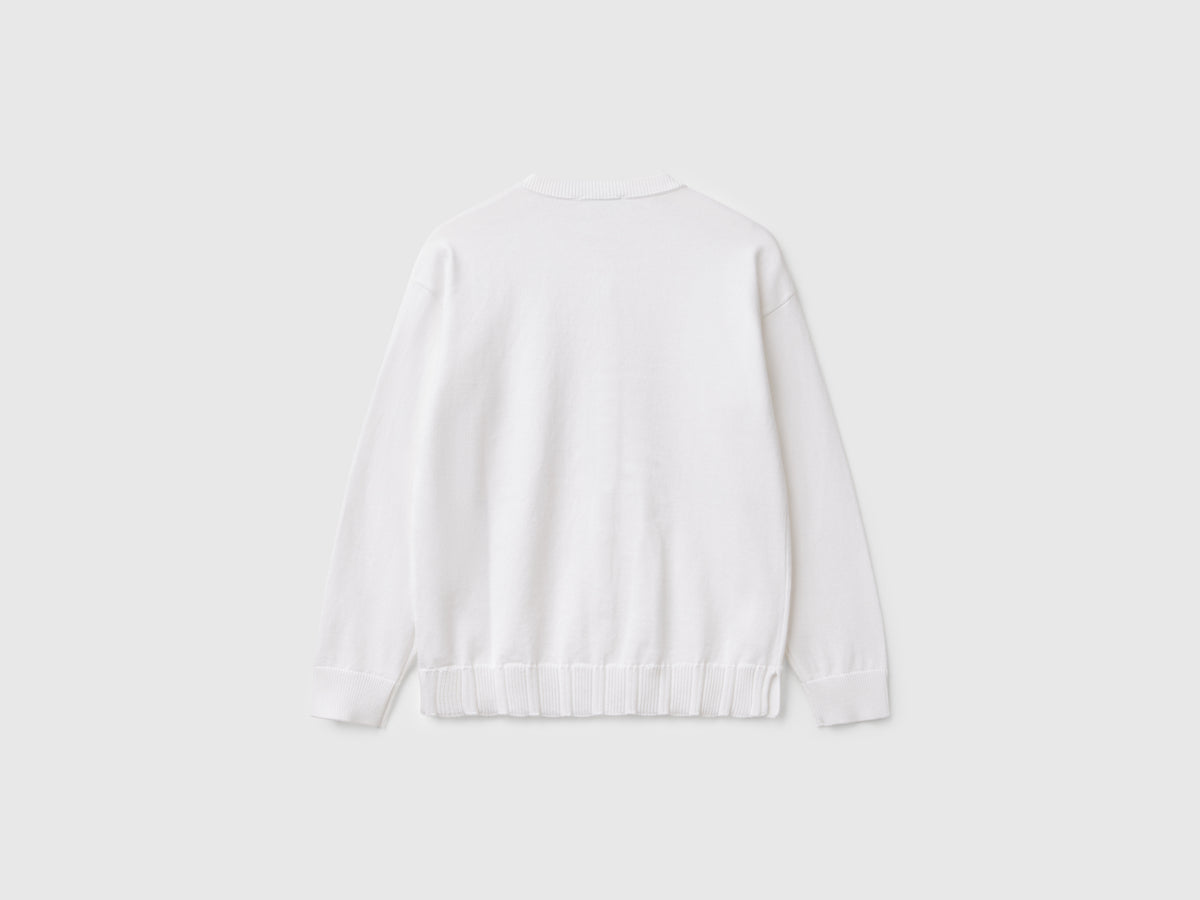 Cardigan girocollo in puro cotone