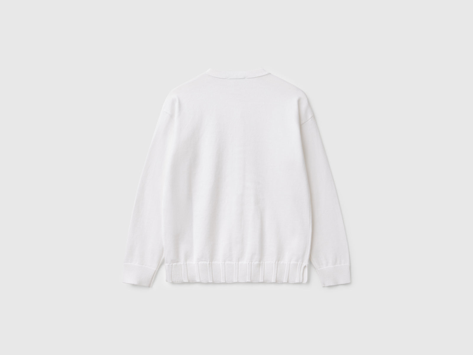 Cardigan girocollo in puro cotone da bambina bianco 2 | Benetton Outlet