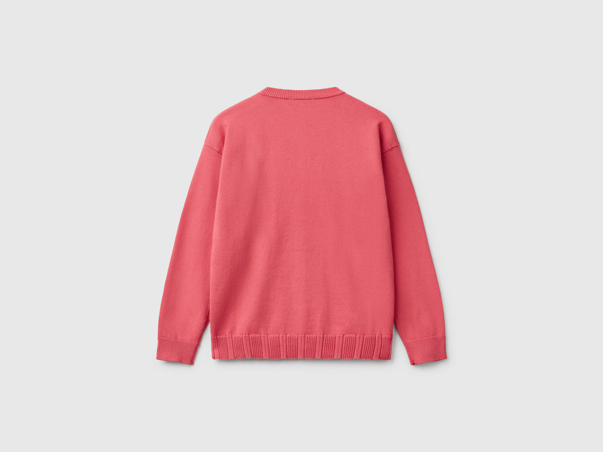 Cardigan girocollo in puro cotone