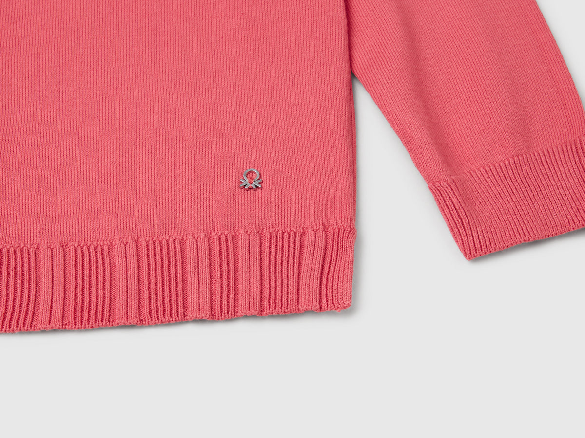 Cardigan girocollo in puro cotone