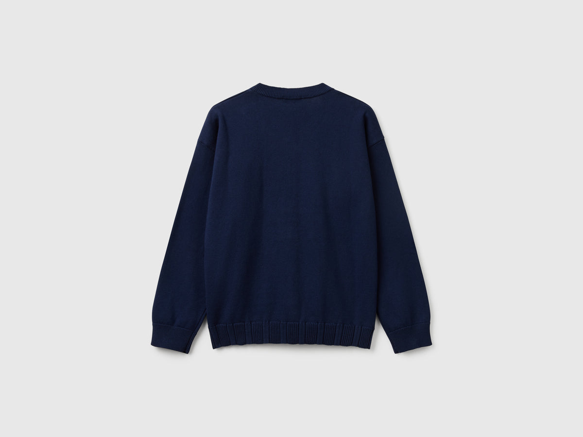 Cardigan girocollo in puro cotone