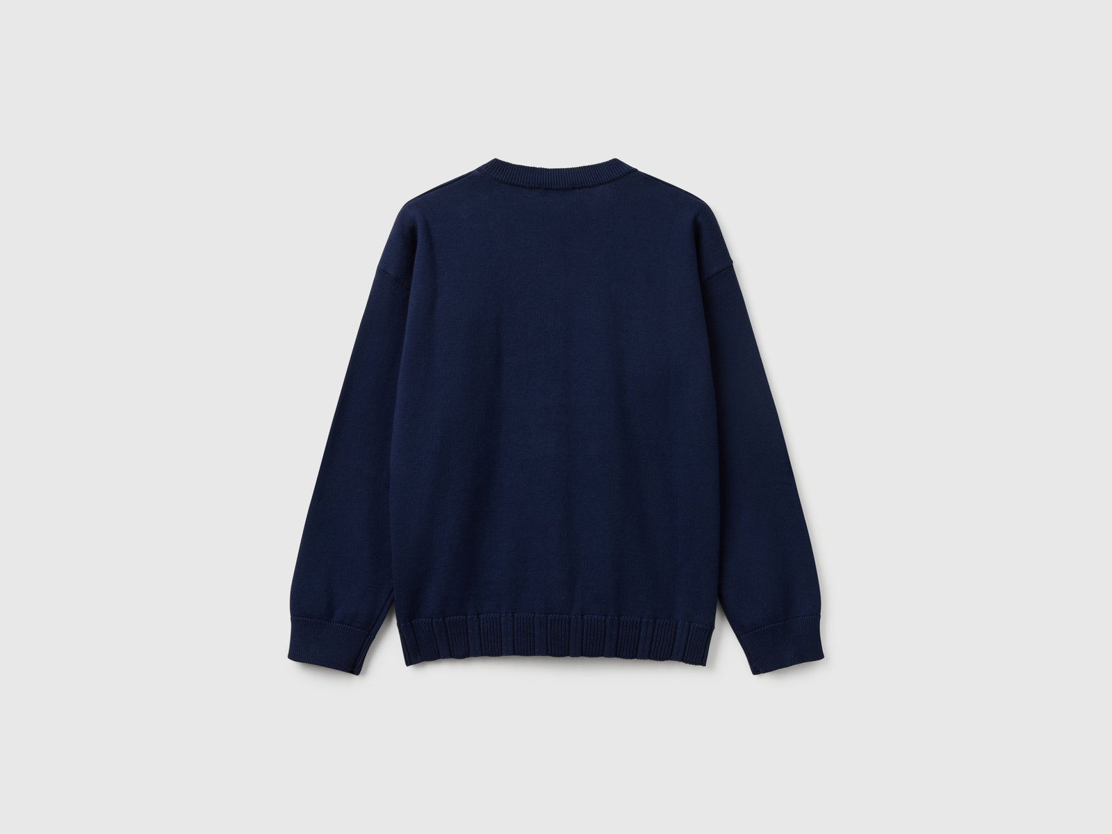 Cardigan girocollo in puro cotone da bambina blu scuro 2 | Benetton Outlet
