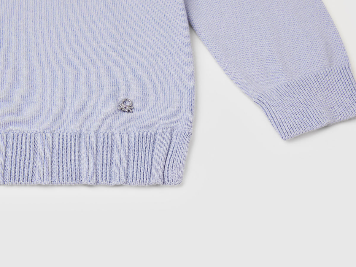 Cardigan girocollo in puro cotone