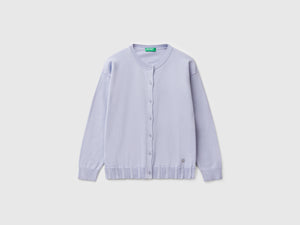 Cardigan girocollo in puro cotone