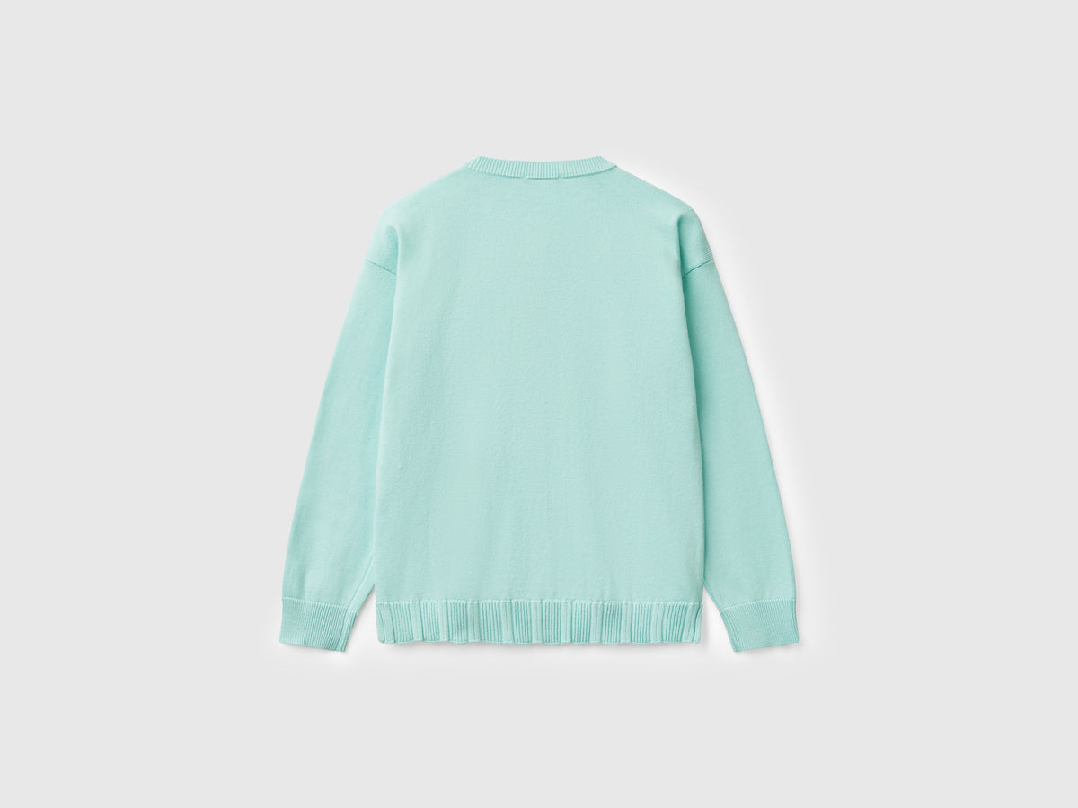 Cardigan girocollo in puro cotone