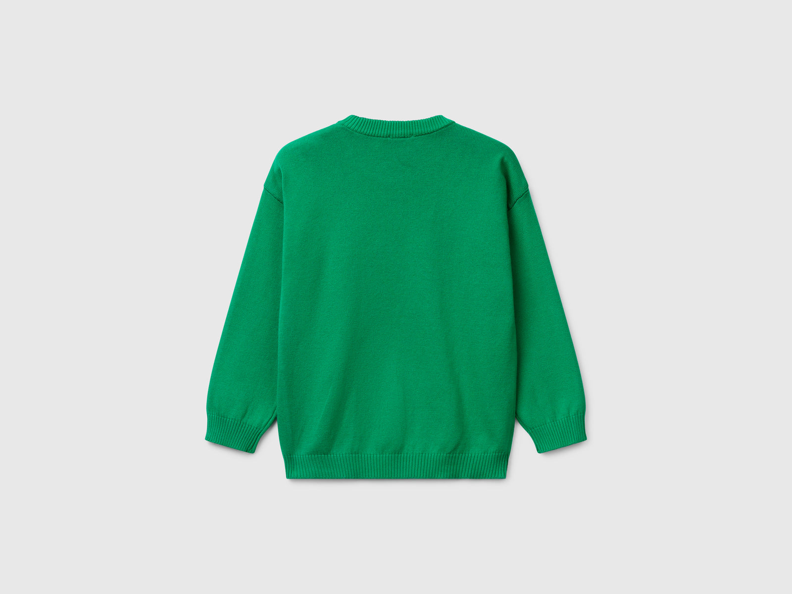 Maglioncino in puro cotone con logo da bimbo verde 2 | Benetton Outlet
