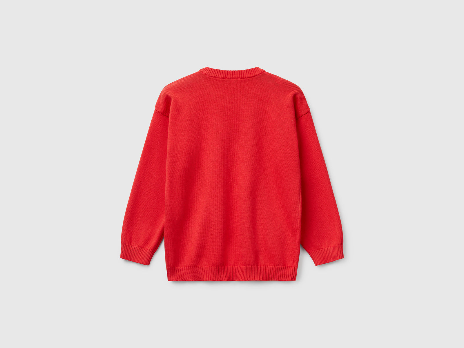 Maglioncino in puro cotone con logo da bimbo rosso 2 | Benetton Outlet
