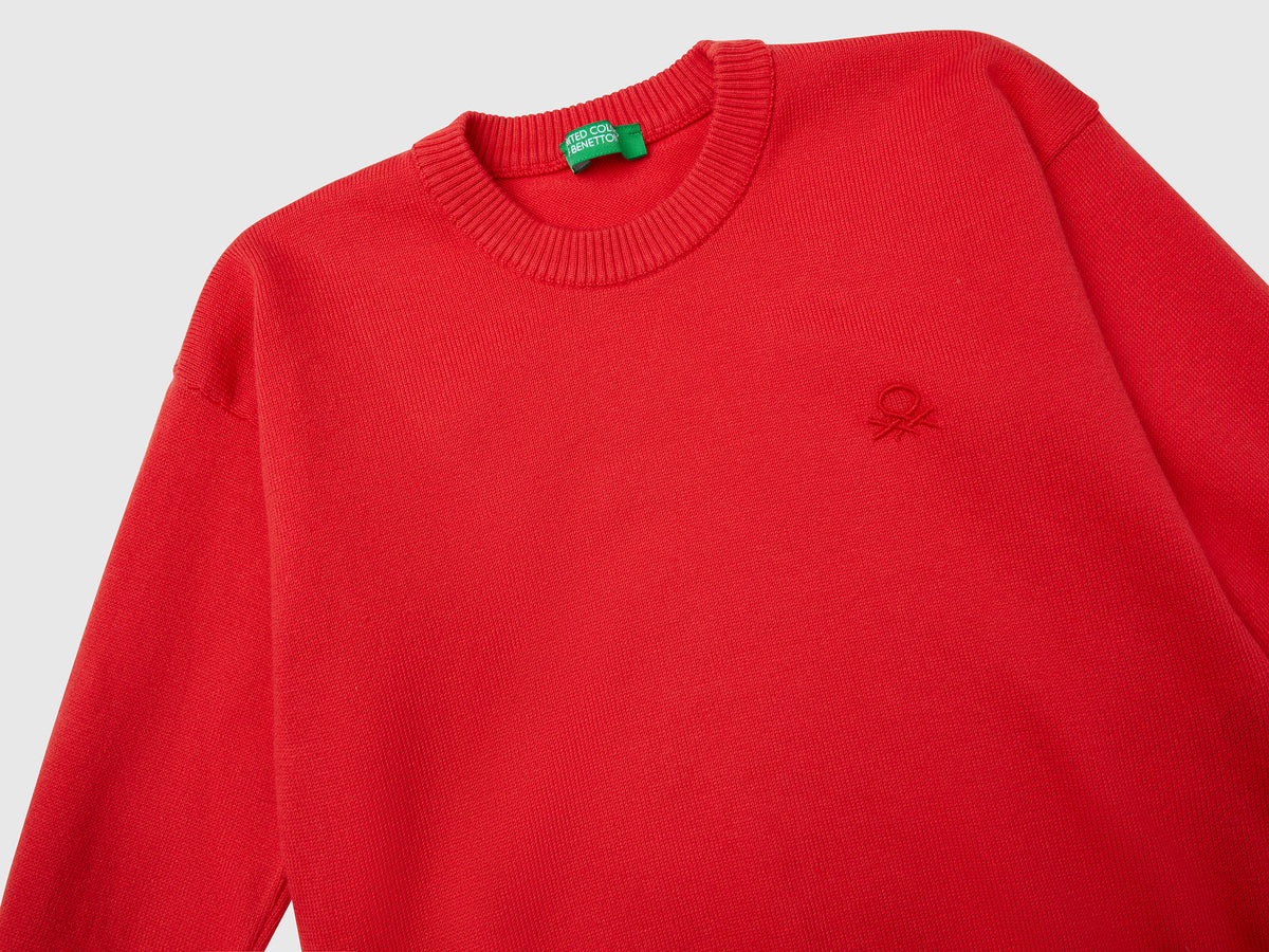 Maglioncino in puro cotone con logo