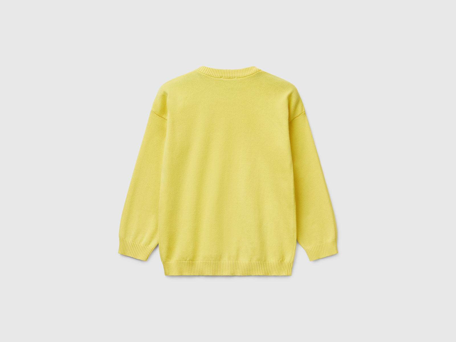 Maglioncino in puro cotone con logo da bimbo lime 2 | Benetton Outlet