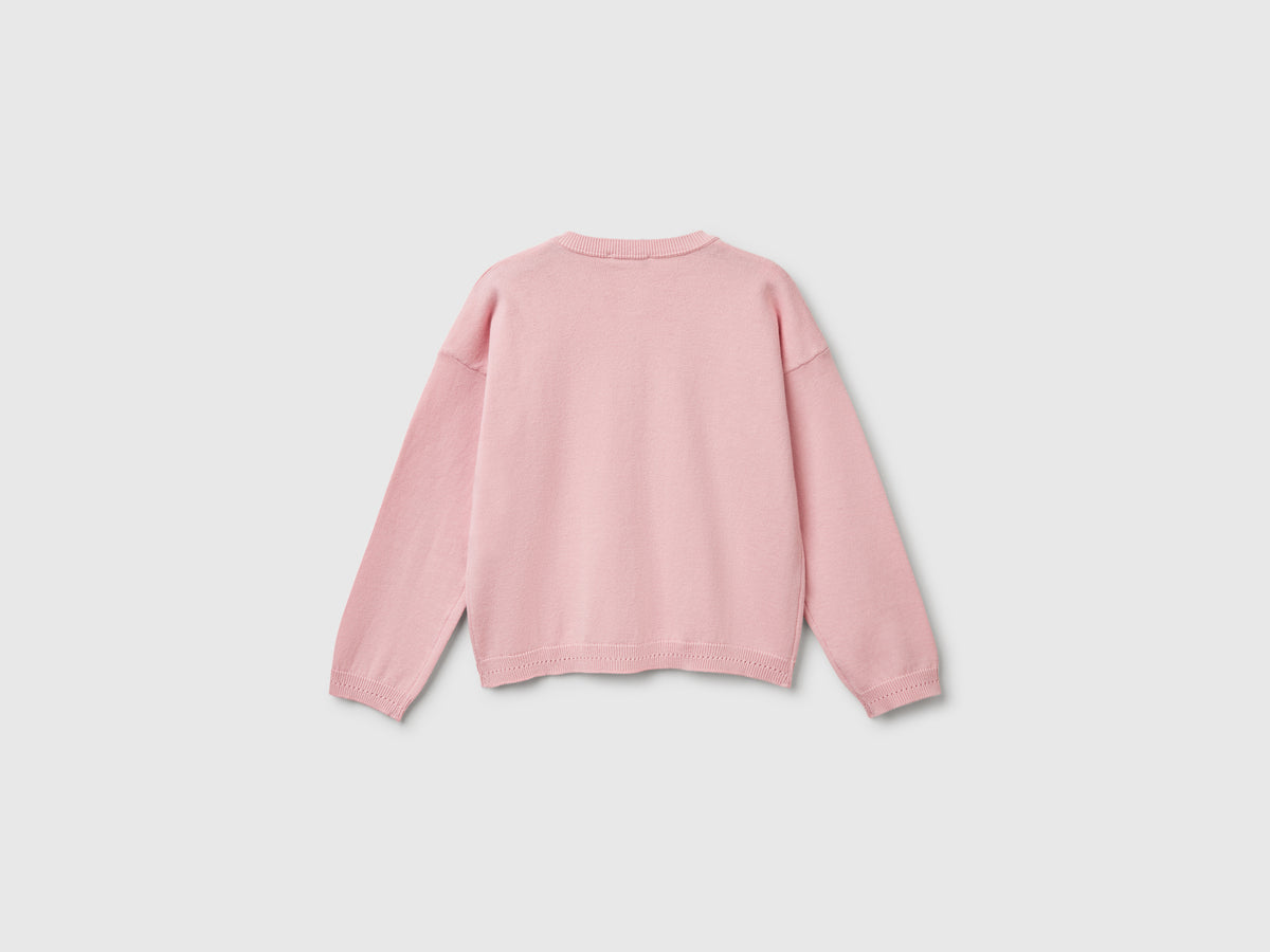 Cardigan girocollo in puro cotone