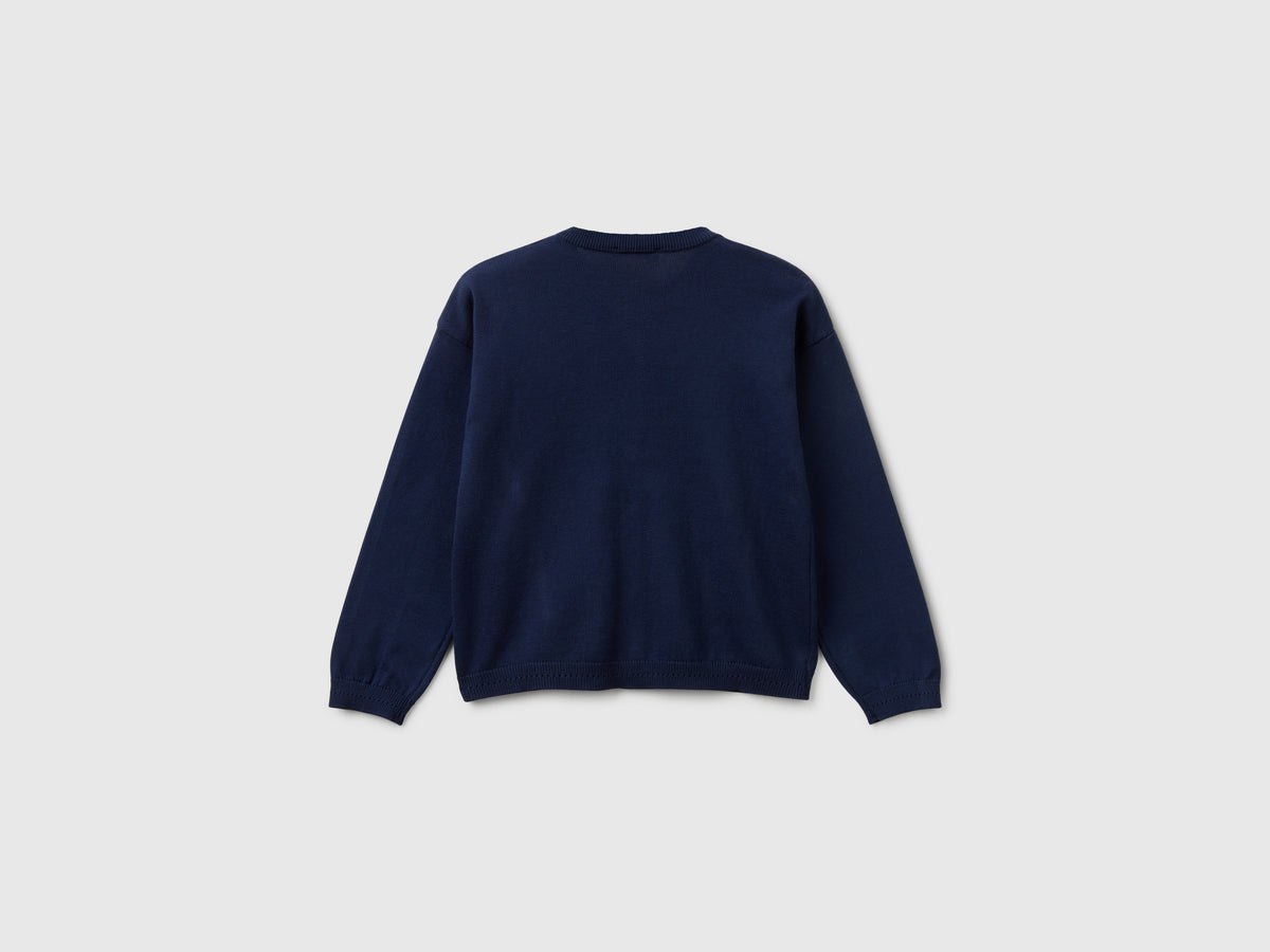 Cardigan girocollo in puro cotone