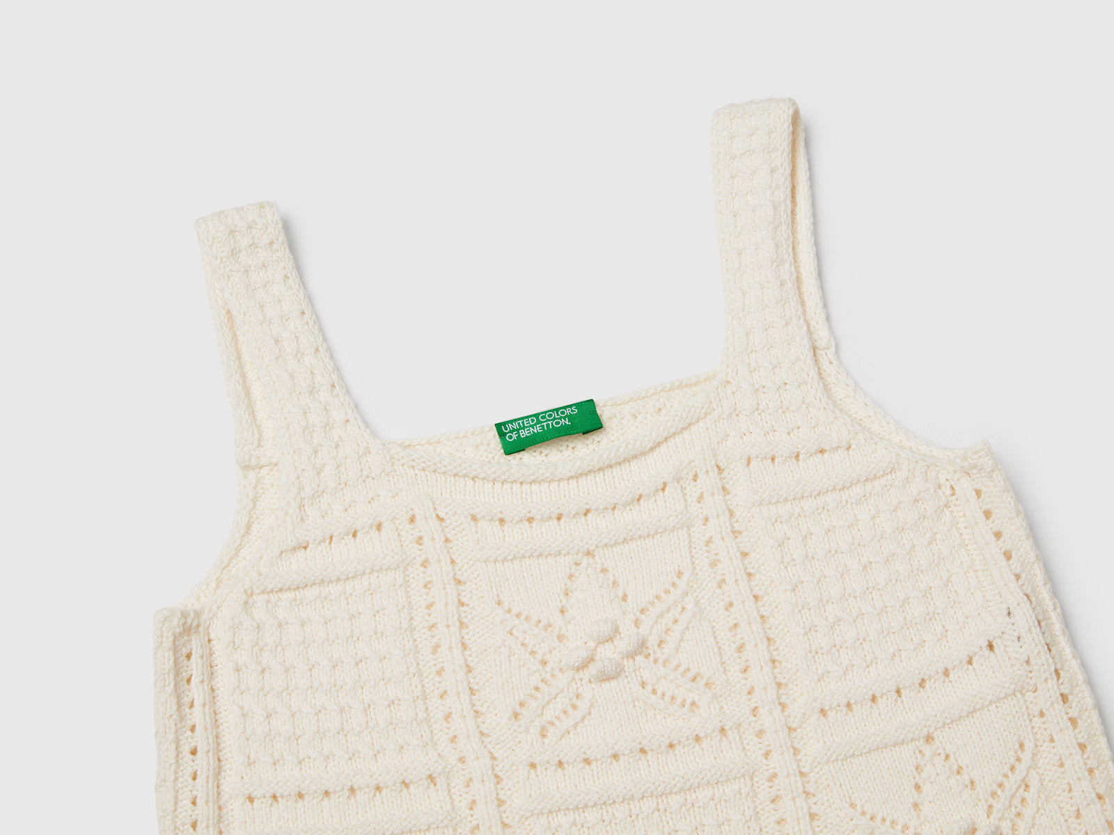 Top in maglia con stelle da bambina vaniglia 3 | Benetton Outlet