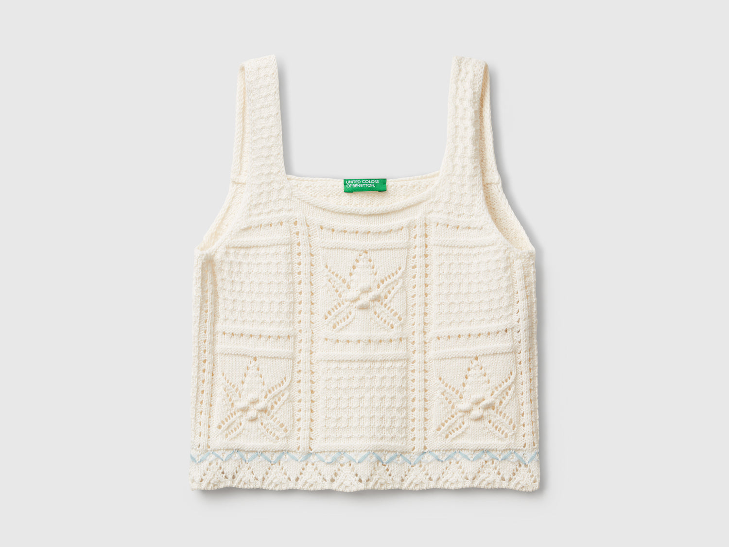 Top in maglia con stelle da bambina vaniglia | Benetton Outlet