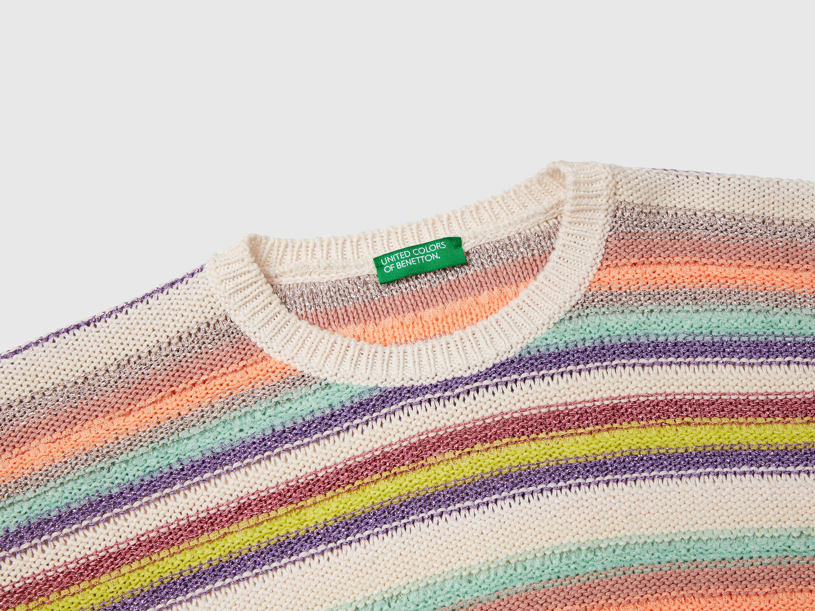 Maglia a righe con lurex da bambina multi-color 3 | Benetton Outlet