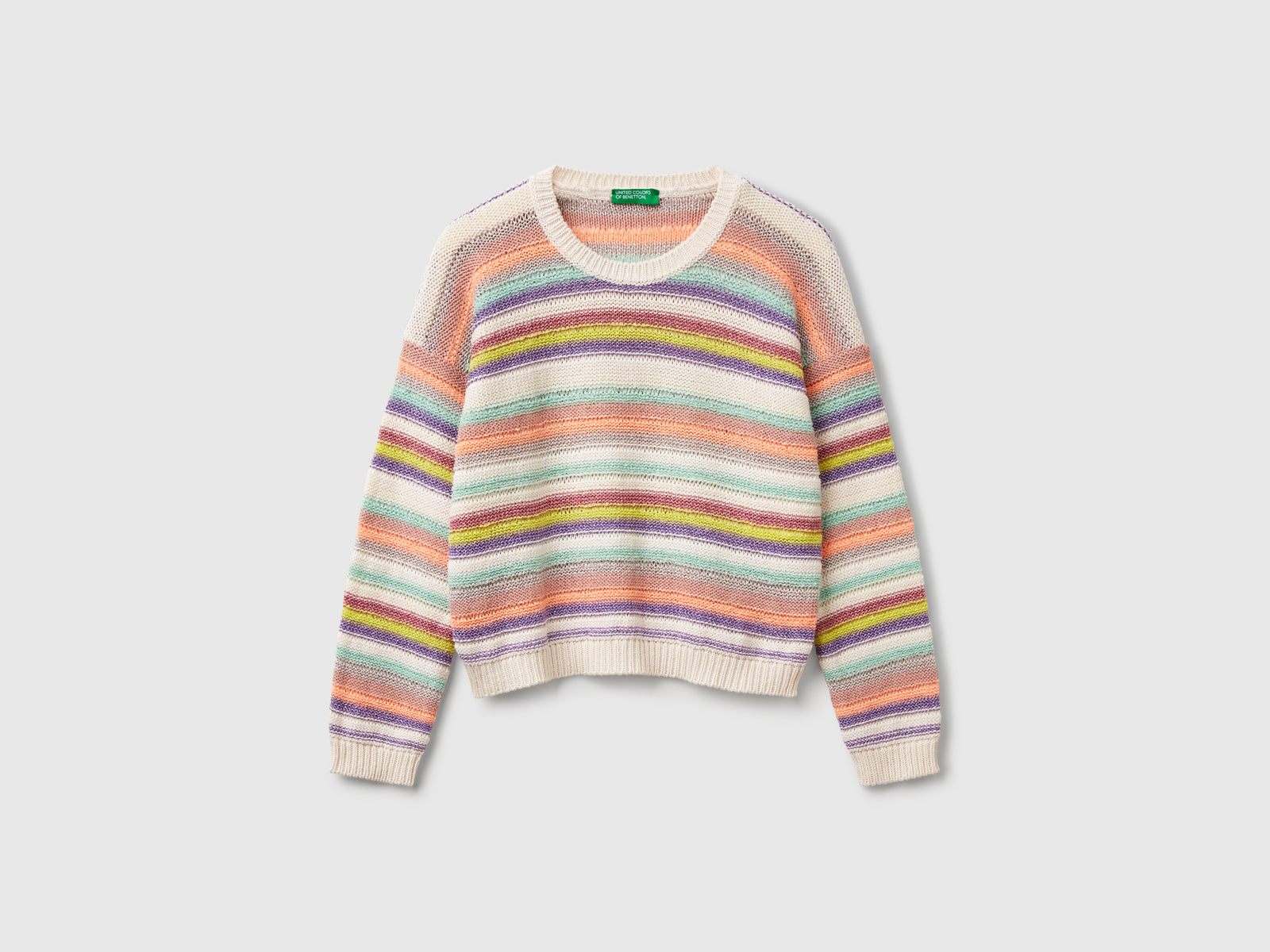 Maglia a righe con lurex da bambina multi-color | Benetton Outlet