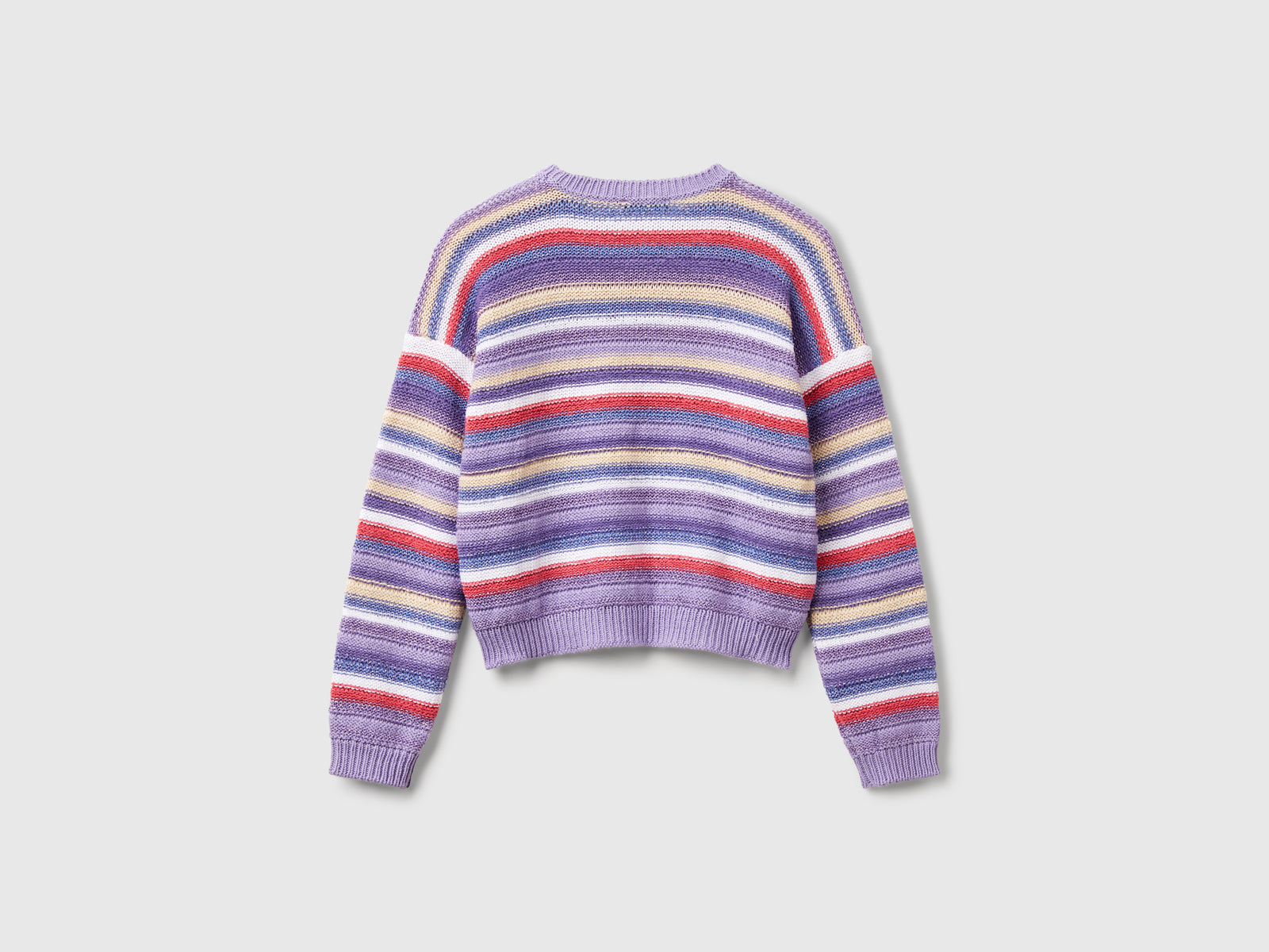 Maglia a righe con lurex da bambina lilla 2 | Benetton Outlet