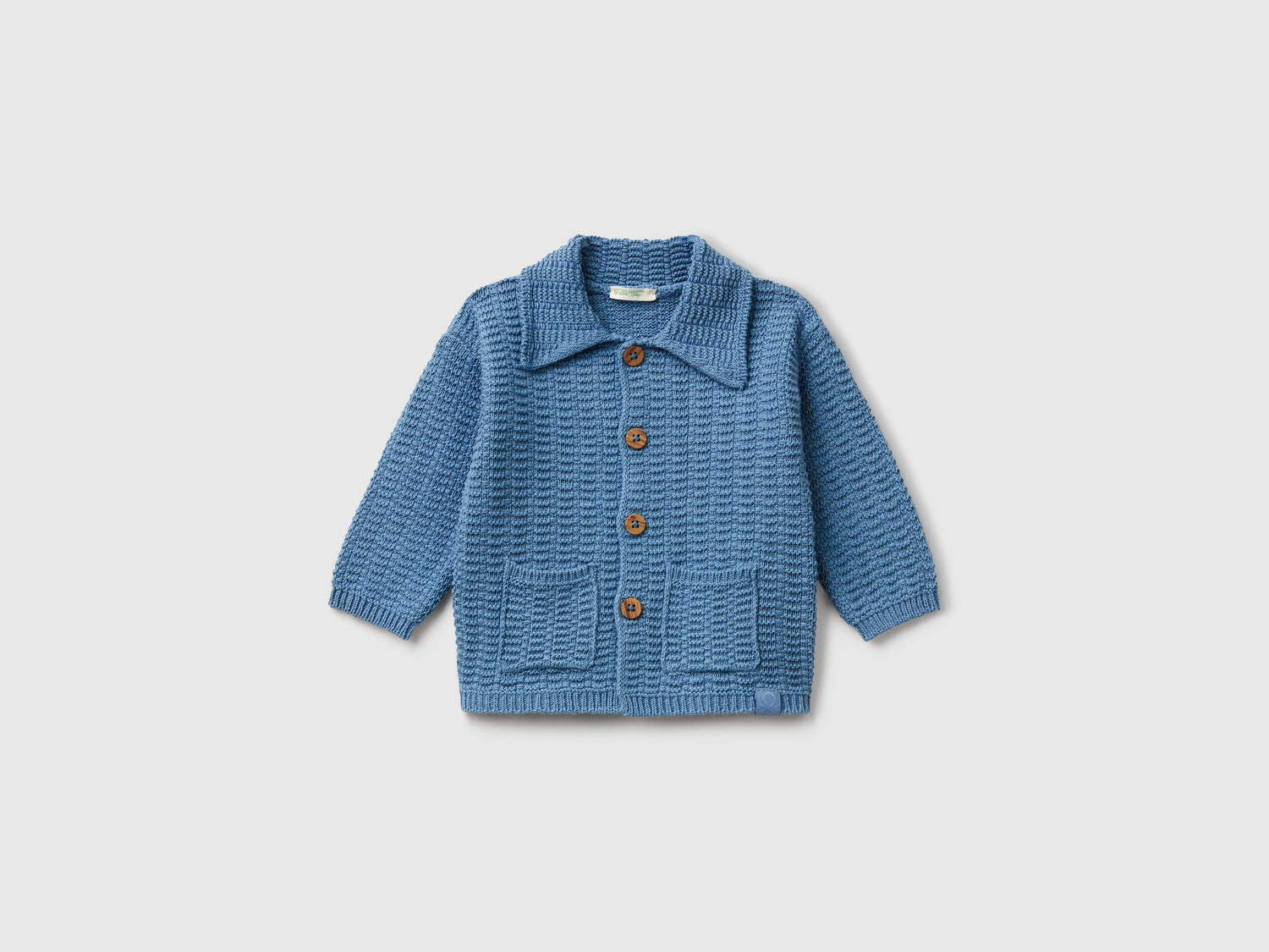 Cardigan con colletto da neonato avio | Benetton Outlet
