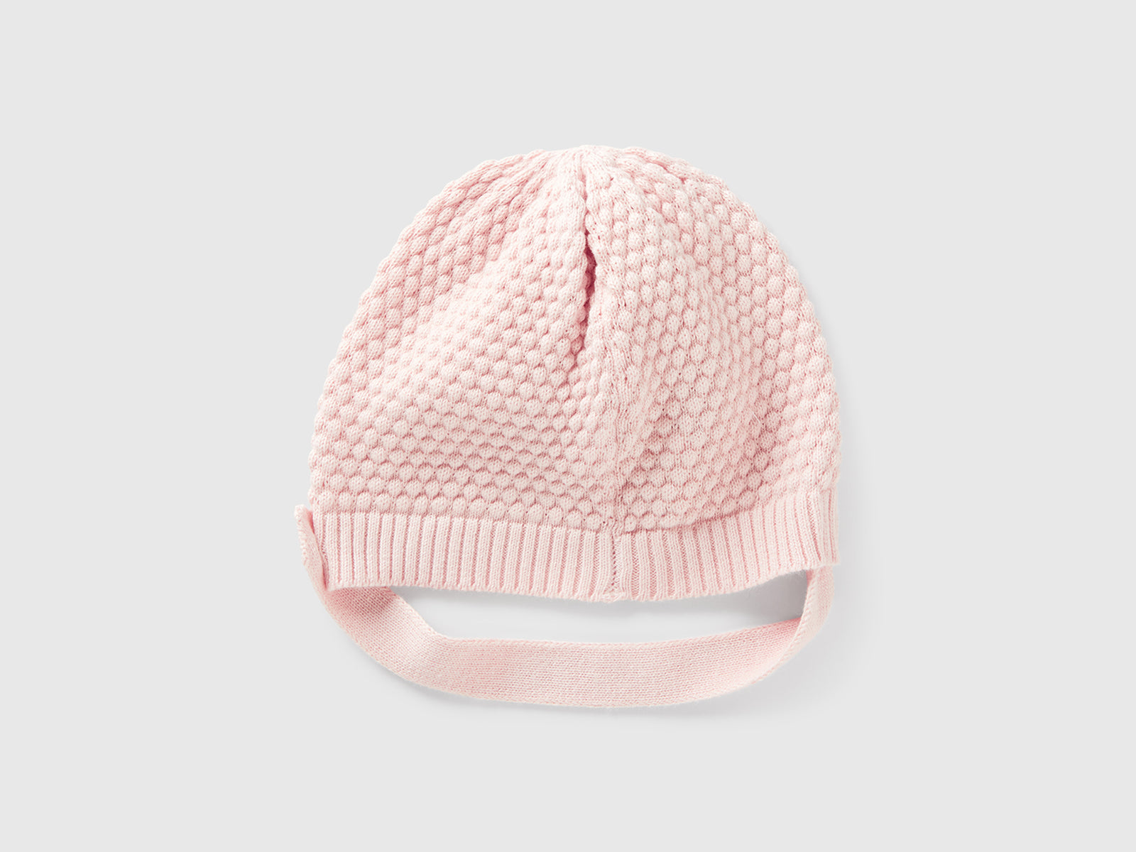 Cappellino lavorato 100% cotone da neonato rosa tenue 2 | Benetton Outlet