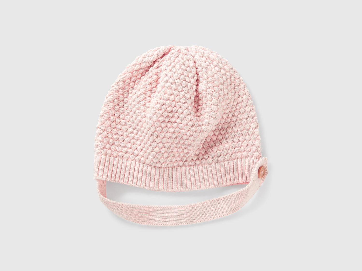 Cappellino lavorato 100% cotone da neonato rosa tenue | Benetton Outlet